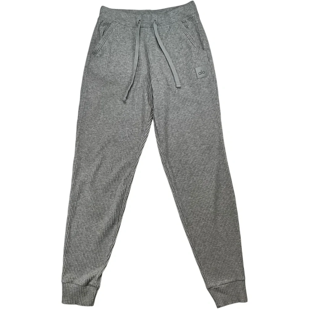 Alo Yoga Muse Sweatpant‎ Athletic Heather Grey Retail $108 Size Small